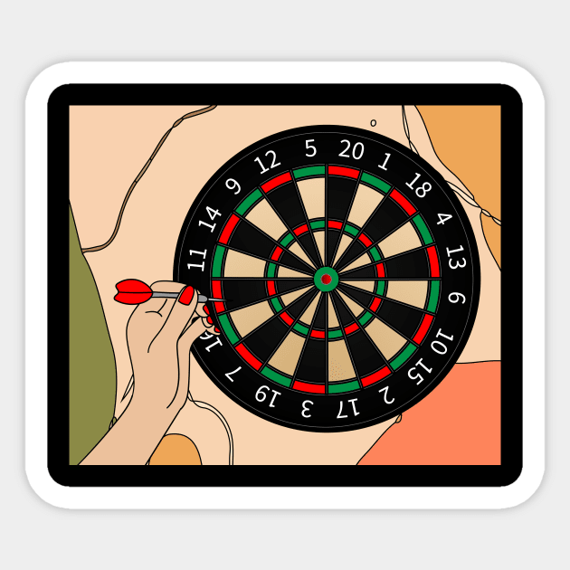 Dartboard Dart Player With Darts Arrows Sticker by flofin